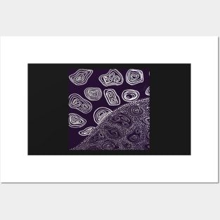 Australian Aboriginal inspiration - Original Abstract Painting - Purple Posters and Art